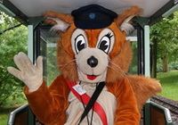 Parkolino, the  squirrel-mascot of the Railway